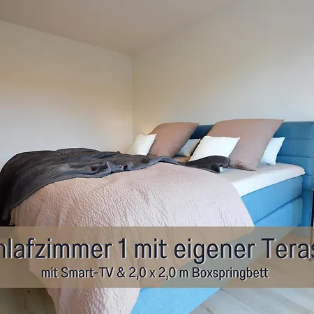Appartement Hoeckelheim - Blaue Lagune - Neu, Modern & Geraeumig - 100 Qm - 3 Schlafzimmer - Bis 6 Gaeste, Babies Reisen Gratis - Garten, Grill & Terrasse - Fussbodenheizung - Smart-tv - Kueche Mit Backofen, Spuelmaschine & Toaster - Nahe Goettin *