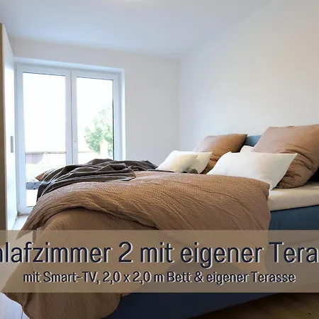شقة Hoeckelheim - Blaue Lagune - Neu, Modern & Geraeumig - 100 Qm - 3 Schlafzimmer - Bis 6 Gaeste, Babies Reisen Gratis - Garten, Grill & Terrasse - Fussbodenheizung - Smart-tv - Kueche Mit Backofen, Spuelmaschine & Toaster - Nahe Goettin نورتهايم