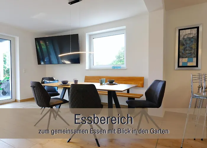 Hoeckelheim - Blaue Lagune - Neu, Modern & Geraeumig - 100 Qm - 3 Schlafzimmer - Bis 6 Gaeste, Babies Reisen Gratis - Garten, Grill & Terrasse - Fussbodenheizung - Smart-tv - Kueche Mit Backofen, Spuelmaschine & Toaster - Nahe Goettin 公寓